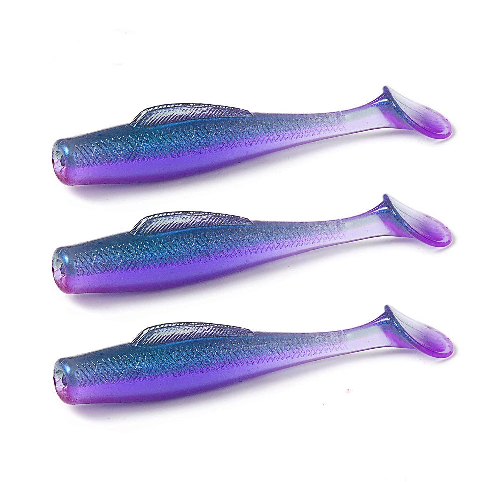 SNEDA 6cm/1.8g 8cm/4.8g 6pcs/bag Floating Water Soft Lure T Tail Artificial Soft Worm Bait Fishing Lure Seawater Fishing