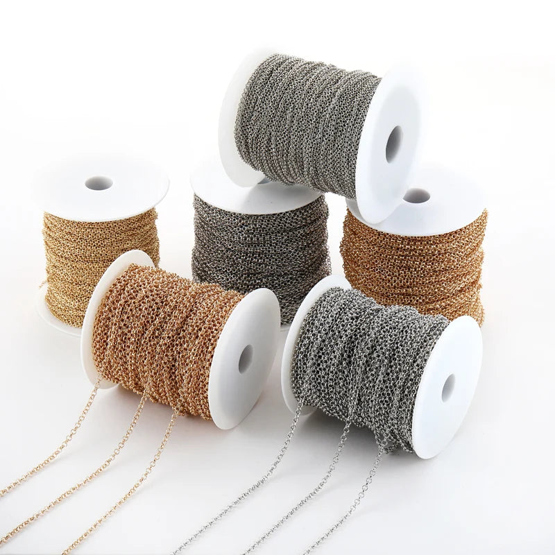 1meter O Shaped  Chain Jewelry Long  Chain for Clothing Chain Bracelet Necklace Anklet DIY Handmade Jewelry Making Y28