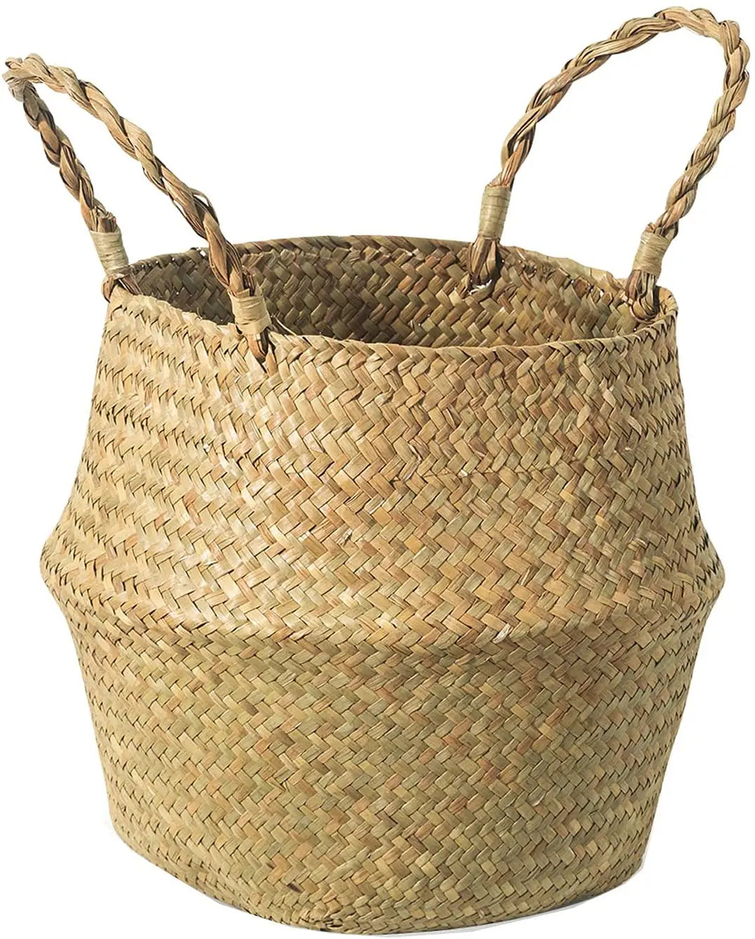 Hot Selling High Quality 20cm Handmade Woven Seagrass Plant Basket Indoor Belly Basket for Clothing for Wardrobe Use