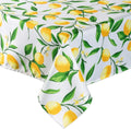 60x84" Polyester Lemon Branch Print Tablecloth With Zipper Outdoor Party Decorative Rectangular Tablecloth