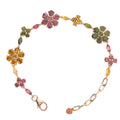 Graceful Rose Gold Plated 925 Silver Natural Tourmaline Flower Bracelet Elegant Fine Jewelry Bangle for Women for Party Gift