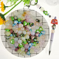 Wholesale Acrylic Transparent Frosted Straight Hole Round Beads 10-16MM Plastic DIY Color Matte Earrings Bracelet Jewelry Acce