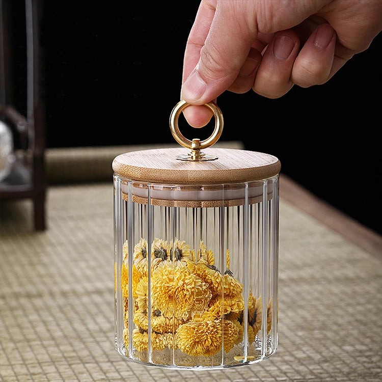 Kitchen Pull Ring Food Storage Jar Uses Glass Transparent Glass Home Christmas Luxury Space Custom Valentine's Day Party Gifts