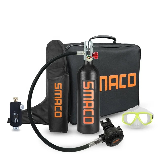 Manufacturer Direct Sale SMACO 1L High Pressure 200bar 3000psi 20mpa Cylinder Snorkel Respirator Adapter Scuba Diving Equipment