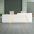 QTZ11 Office Shape Baking Paint MDF Wooden Front Office Reception Modern Desk Counter Lobby Reception White Salon Reception Desk