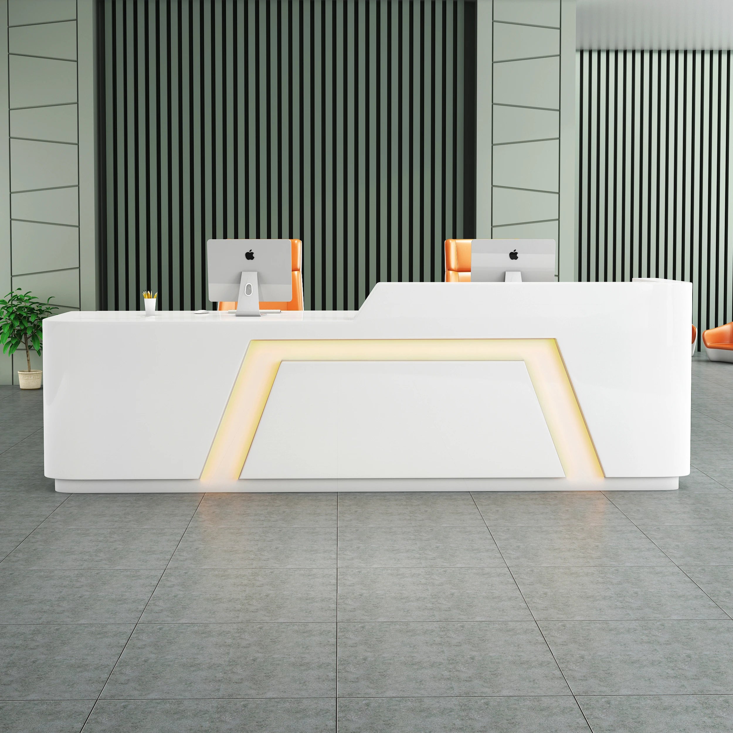 QTZ11 Office Shape Baking Paint MDF Wooden Front Office Reception Modern Desk Counter Lobby Reception White Salon Reception Desk