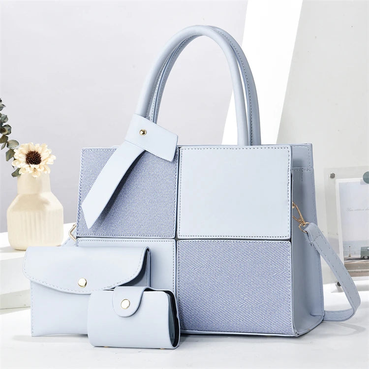 Simple Fashion Contrast Color Mother Bag Korean Style Western Style Crossbody Women's Handbag