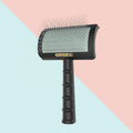 Baoli ODM Brosse Chiens 105x173mm Curved Professional Long Steel Pin Curved Combing Pet Rubber Portable Slicker Pet Brush