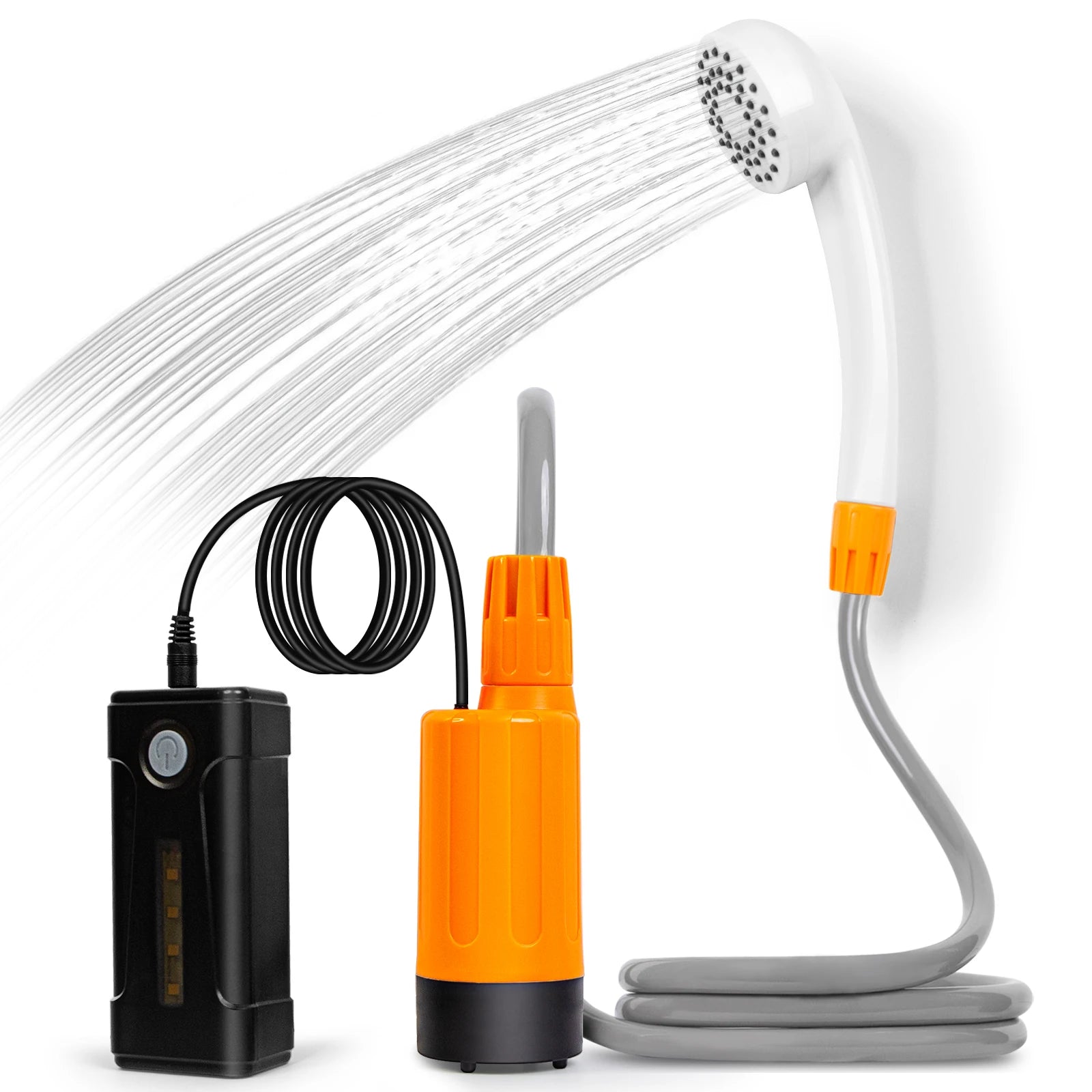 Camping Shower Outdoor Camp Shower Pump Electric Rechargeable Portable Camping Shower for Hiking Travel Equipment Accessories