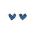 SC Wholesale New Sweet Blue Love Christmas Earrings Korea Fashion Jewelry Blue Heart Stud Earring  for Women Girl