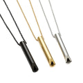 New Stainless Steel Whistle Pendant Necklace Women Men Regulate Respiration Relieve Decompress Necklace Jewelry