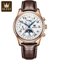OLEVS 6667 Custom Fashion Waterproof Moon Phase Square Automatic Mechanical Tourbillon Watch Mens Wrist Watch