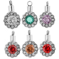 Stainless Steel Sun Flower Birthstone Urn Pendant Ash Necklace Sunflower Keepsake Memory Birthstone Cremation Crystal Ashes U