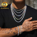 2mm 3mm 4mm 5mm Hip Hop Chain Necklace Silver 925 Vvs Moissanite Tennis Chain Women&mens Necklace Pass Diamond Tester Chain