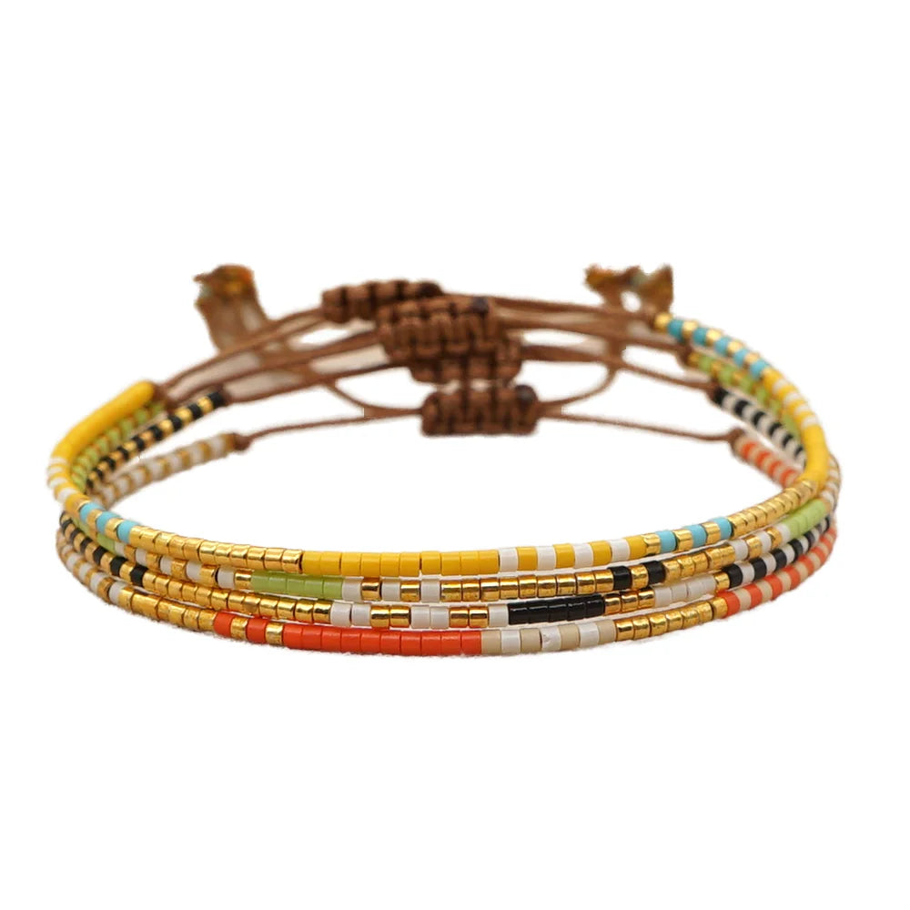 Go2Boho Tiny Friendship Colorful Charm Adjustable Fashion Jewelry Bohemia Style Miyuki Beads Bracelets for Women