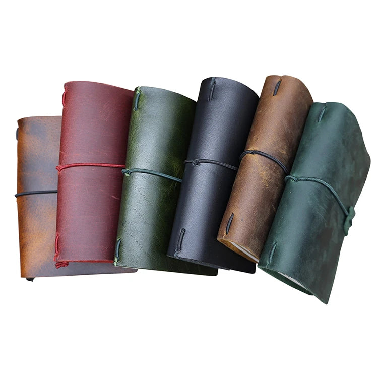 2022 Vintage Student Creative Multicolor Genuine Leather Handmade Classic Planner Notebook Journal