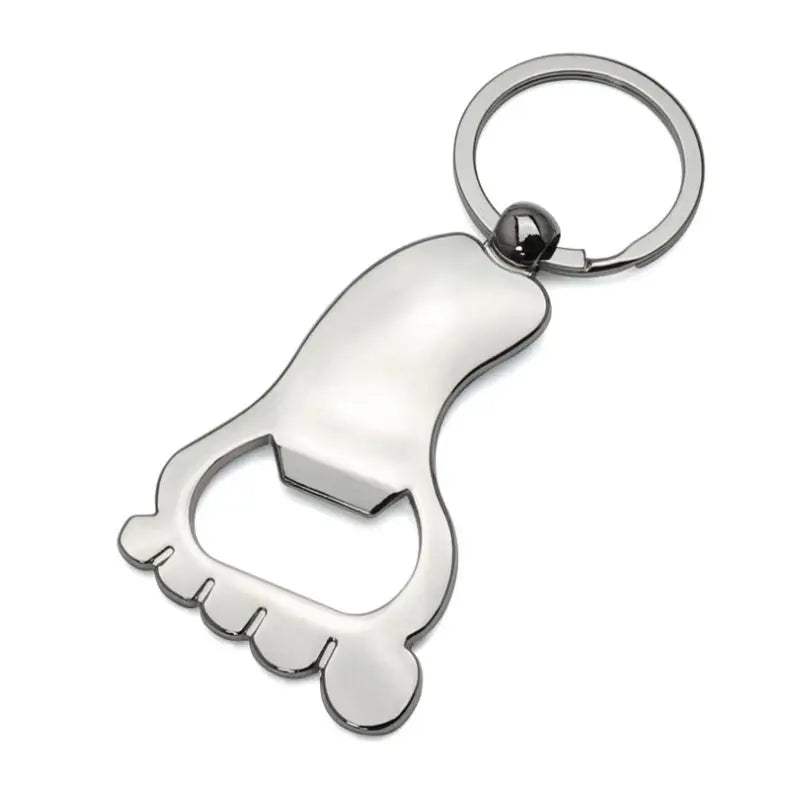 Novelty Foot Shaped Metal Beer Bottle Opener Blank Keychain Beverage Openers Key Ring for Men Custom logo Bottle Opener Keychain
