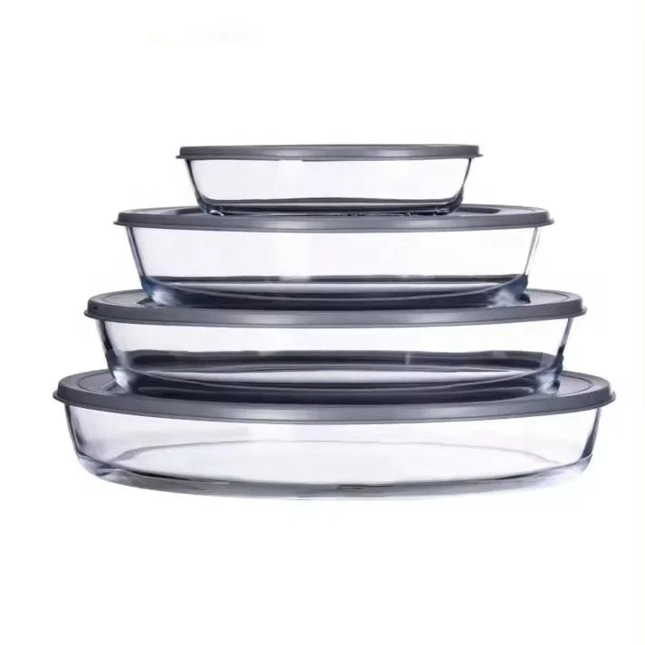 Eco-Friendly Heat-Resisting  Glass Baking Dish Tray Microwave Safe High Borosilicate Glass Bakeware