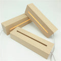 Rectangle Personalized 3d Wood Led Light Display Wooden Led Light Lamp Base Laser Crystal Glass Art