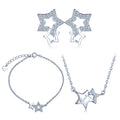 Christmas Star Earrings Bracelets Necklaces 925 Silver Jewelry Sets