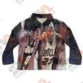 New Men's Tapestry Jacket Men Custom High Street Basketballs Clothing Bomber Wind Oversized Zip up Jacket Man