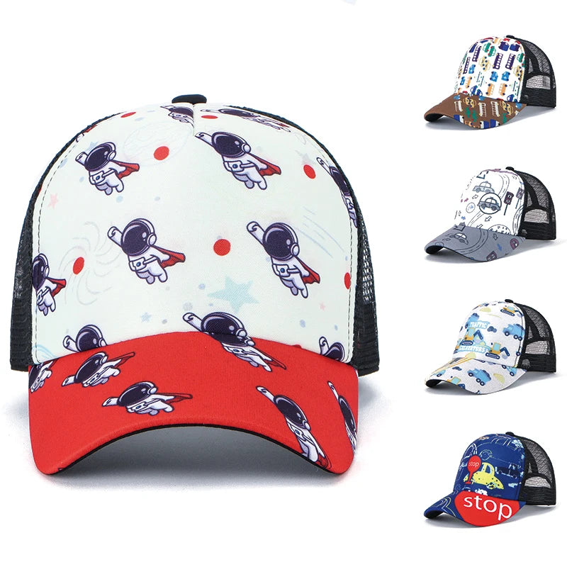 High Quality Children Mesh Foam Summer Outdoor Sports Casual 5-Panel Sublimation Print Character Fashion Unisex Trucker Hats