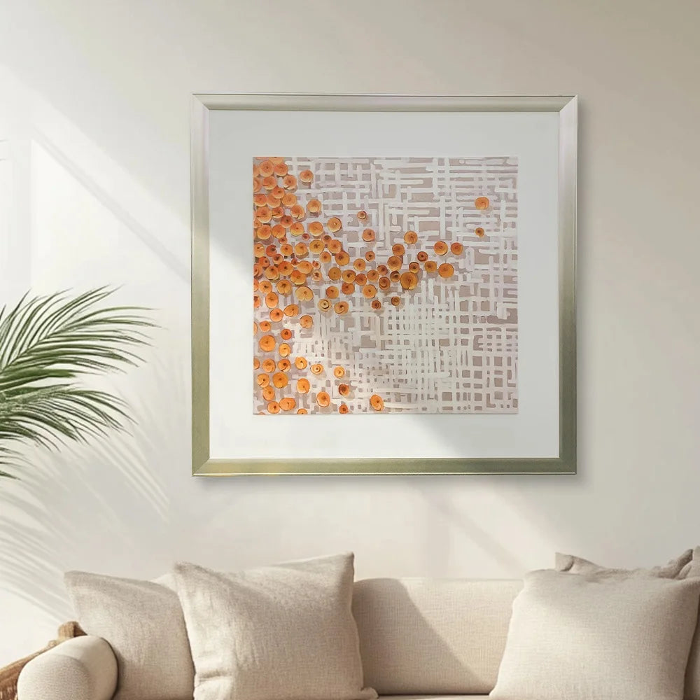 JZ Framed Abstract Print Home Decor Art Painting 3D Mixed Media Artwork Custom Oversize Wall Art