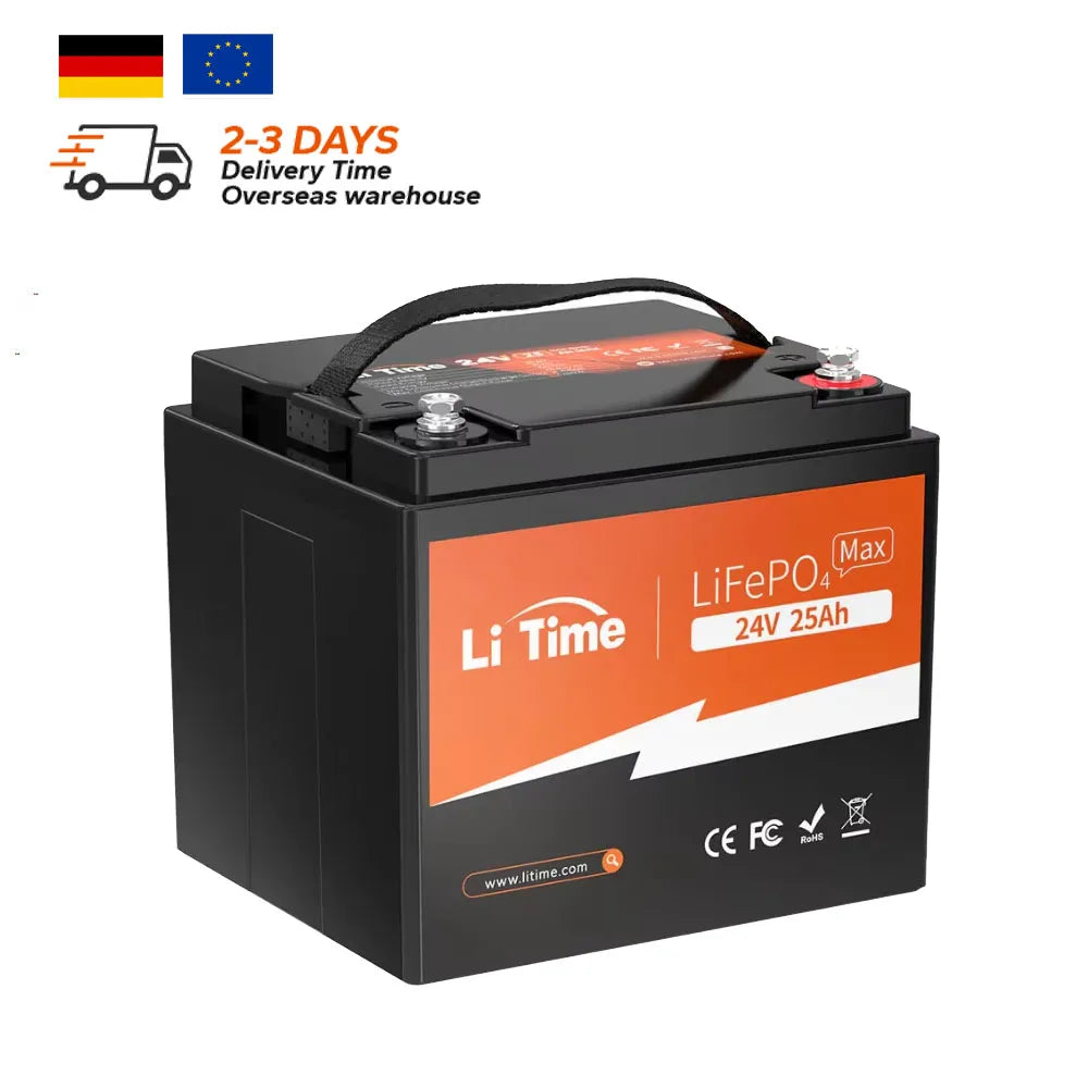 Benutzerfreundliche LiFePO4 Batterie 24V 25 AH Lithium-Batterie Ladestandsanzeige 5 Jahre Garantie Einfach Zu Batterie
