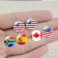 Manufacturer 233 World Countries Flag Design Children's Trendy Animal Alloy Silver Plated Stud Earrings for Anniversary