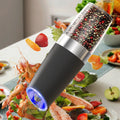 MUYI Best Selling Electric Gravity Salt and Pepper Mill Battery Powered Black Pepper Mill Grinder With Blue Light