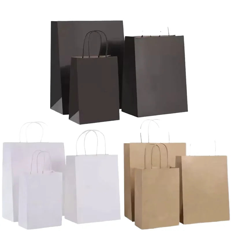 AT PACK Paper Bags Hand Length Handle Eco Friendly Recycled Materials Large Aluminium Foil Lined Grocery Food Delivery Carry