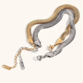 Dingran 2024 New Luxury Design Snake Chain Bracelets Tarnish Free Gold Plated Bracelet Stainless Steel Jewelry