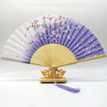 High Quality Silk Wooden Hand Fans Personalized Customized Printing Decoration Bamboo Hand Fans Hand Bamboo Fans for Gift