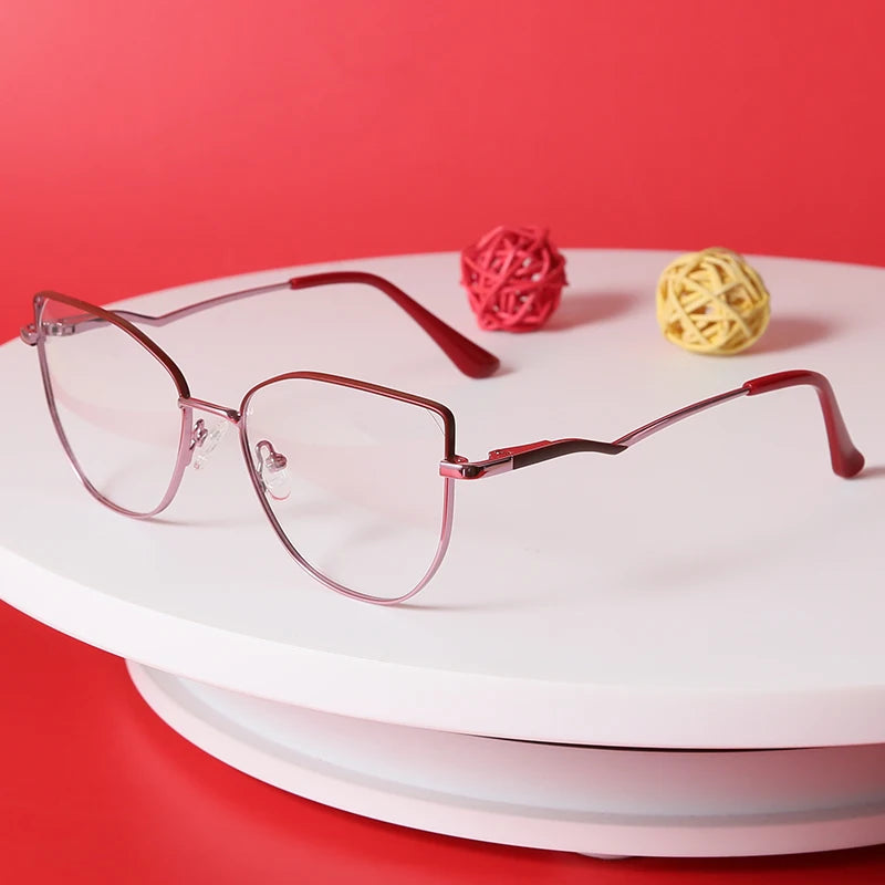 2023 New Latest Design Women Optical Frame Prescription Glasses Myopia Hyperopia Spectacles Glasses Frame for Girls Cat Eyes Design Optical Frames
