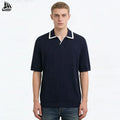 Custom Short Sleeve Contrasting Color Sweater Knit Two Tone Polo Shirt for Men