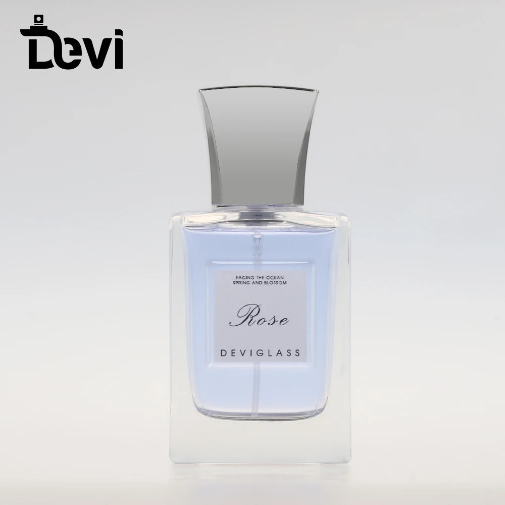 Devi Wholesale Private Brand 15ml 30ml 50ml 100ml Luxury Empty Perfume Glass Bottle with Hot Stamping and Carton Packing