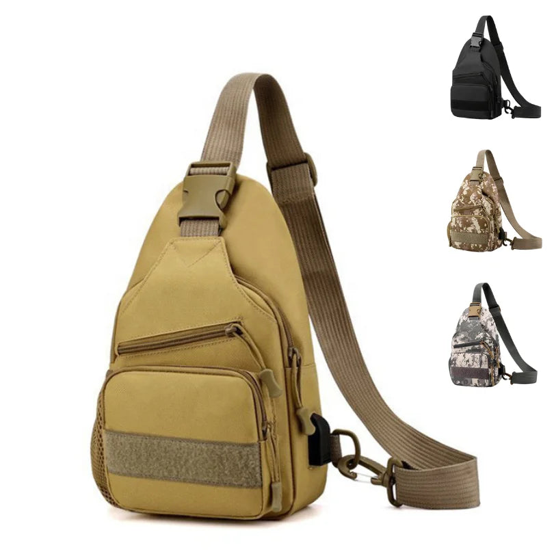 Hot Selling Oxford Utility Double Side with USB Waterproof Men's Outdoor Crossbody Tactical Sling Bag