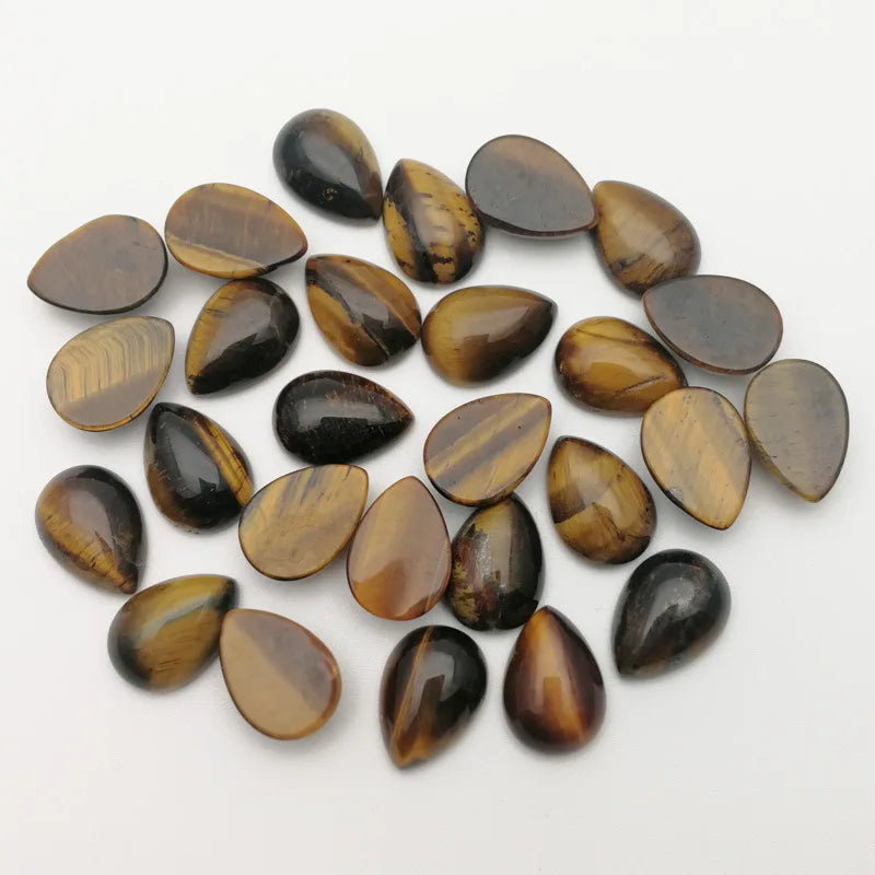 Huiying Wholesale 10*14mm Natural Gemstone Loose Beads Stone Waterdrop Shape Tiger Eye Cabochon Jewelry Accessories Crafts