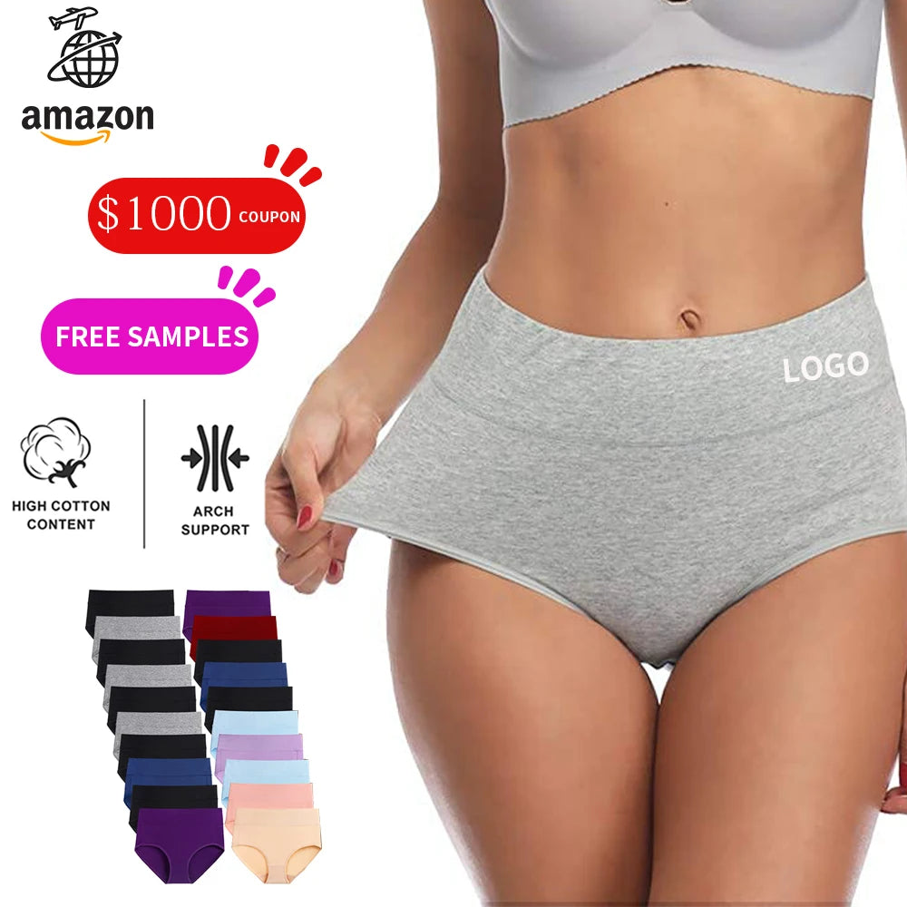 Women's Brief Female Plus Size Ladies Sports 5XL Women's Underwear Girls Beautiful High Waist Breathable Cotton Women's Panties