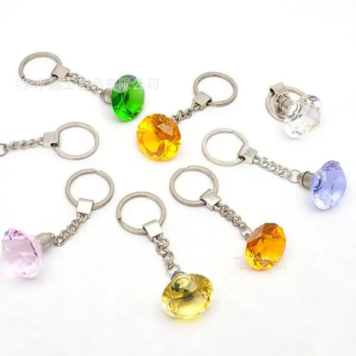 Wholesale Small Lovely Wedding Gift Promotion Gifts Multi Color Crystal Stones Diamond Luminous Keychain