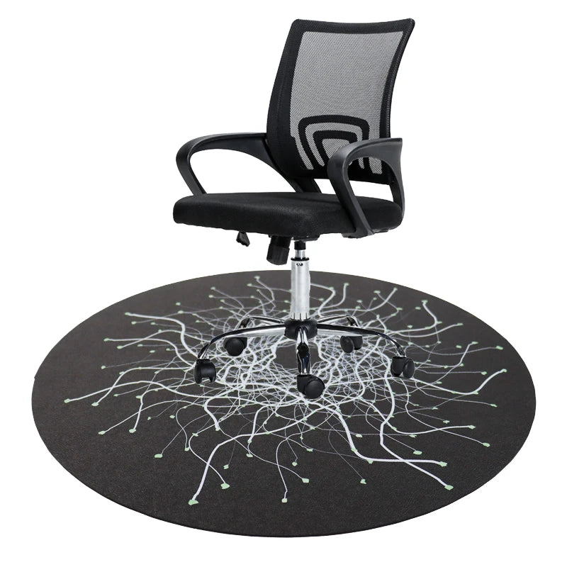 2021 New Design BPA Free Round Shape Pattern Printing Floor Carpet Mat Gaming Office Chair Mats for Hardwood