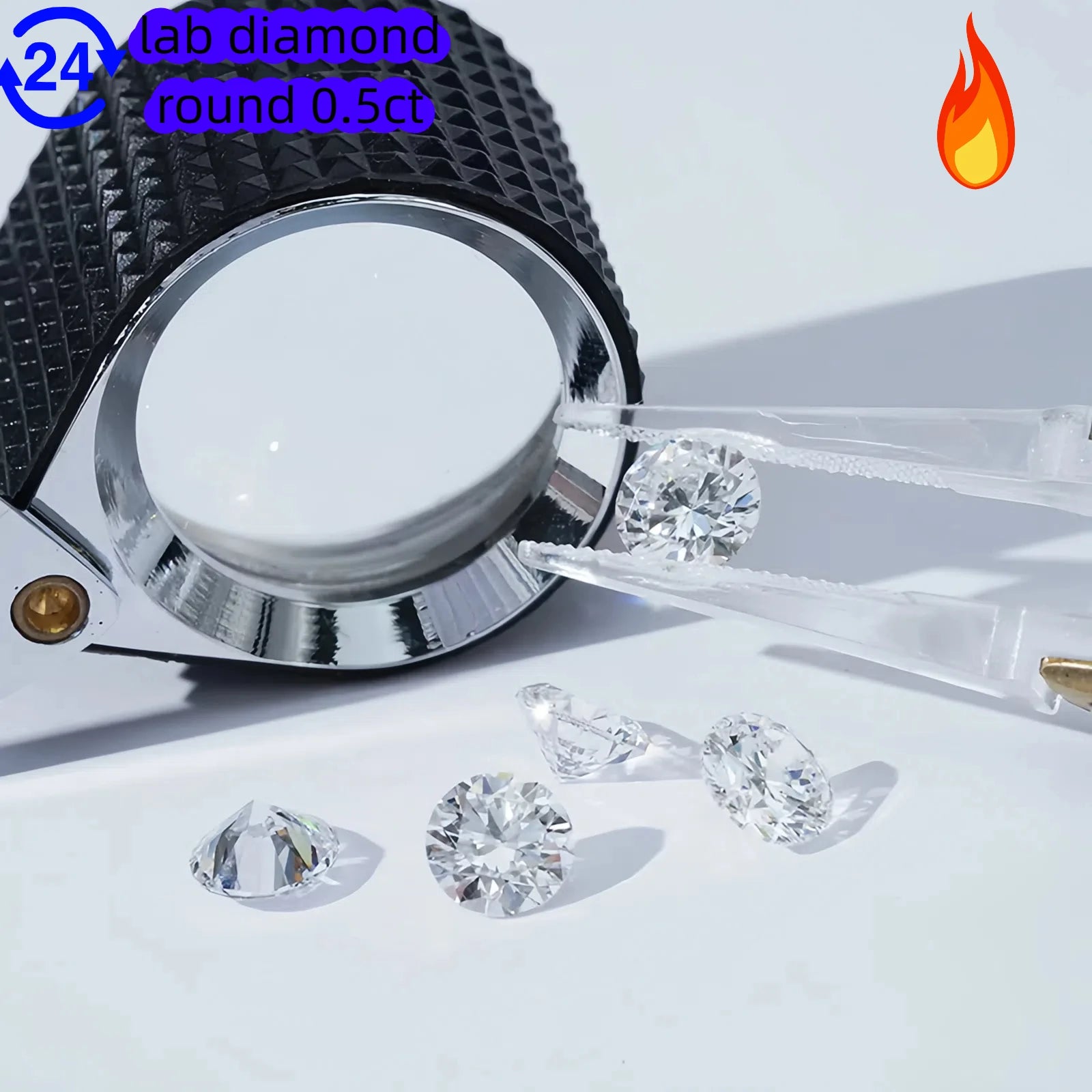 Starsgem 0.5 Carat Non IGI Certified Round Lab Grown Diamond Synthetic HPHT CVD Lab Created Diamond
