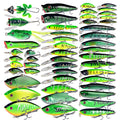 50pcs Bass Fishing Lures Kit Set Topwater Hard Baits Minnow Crankbait Pencil VIB Swimbait for Bass Pike Fit Saltwater Freshwater