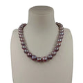Wholesale Price 16-20 Inch10-13.5 mm  Big Violet Nature Freshwater Pearl Choker Necklace Nice 925 Silver CLASP for Women