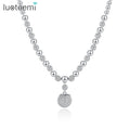LUOTEEMI Necklace Beaded Jewelry Woman Custom Korean Cubic Zirconia Necklace Zircon Trendy Pendant & Charm