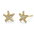 Milskye Fashion Jewellery Hypoallergenic 925silver Mini Ocean Starfish 18k Piercing Studs