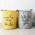 Custom LOGO Freestanding Canvas Linen Collapsible Waterproof Lightweight Clothes Hamper Toy Storage Organizer Laundry Basket