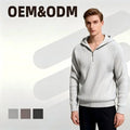 Original Autumn Winter Old Money Style Men's Outer Wear Half Zipper Lazy Style Loose Hooded Knitted Pullover Sweater