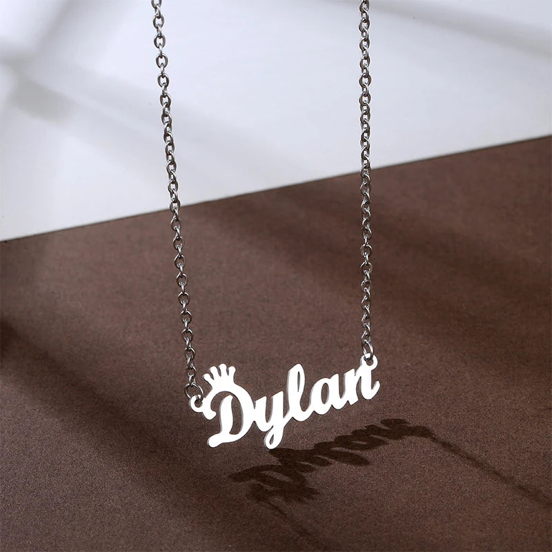 Factory  Silver Jewelry Custom With Name Plate Necklace Personalized Charm