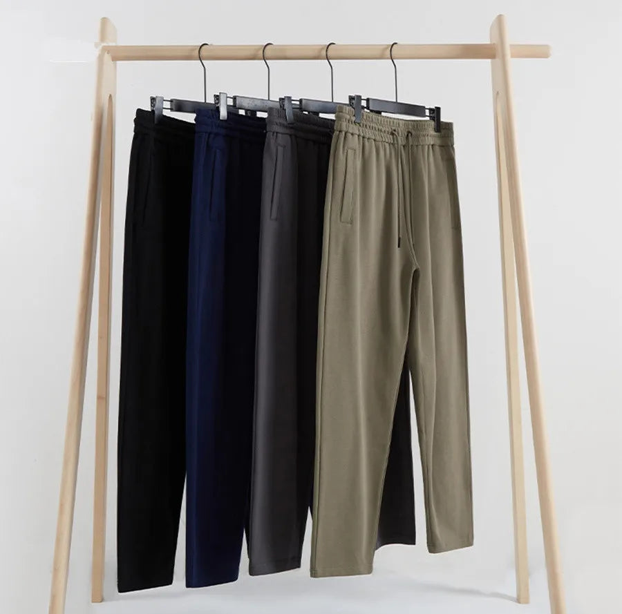 Wholesale Elastic Waist Casual Loose Casual 380gsm 100% Cotton Straight Leg French Terry Sweatpants